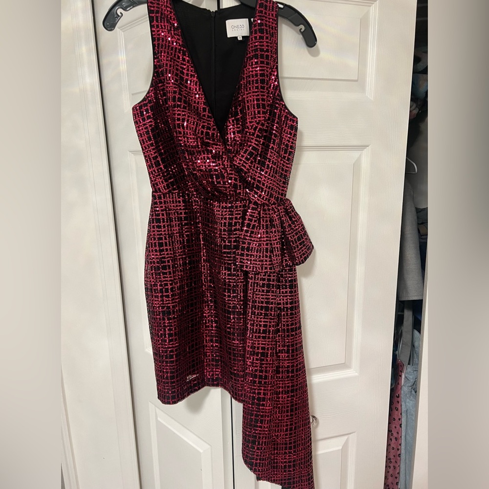 One 33 Social sequin dress with side bow